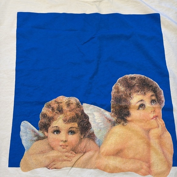 ZARA women short sleeve graphic tshirt with angels size medium - Picture 2 of 12